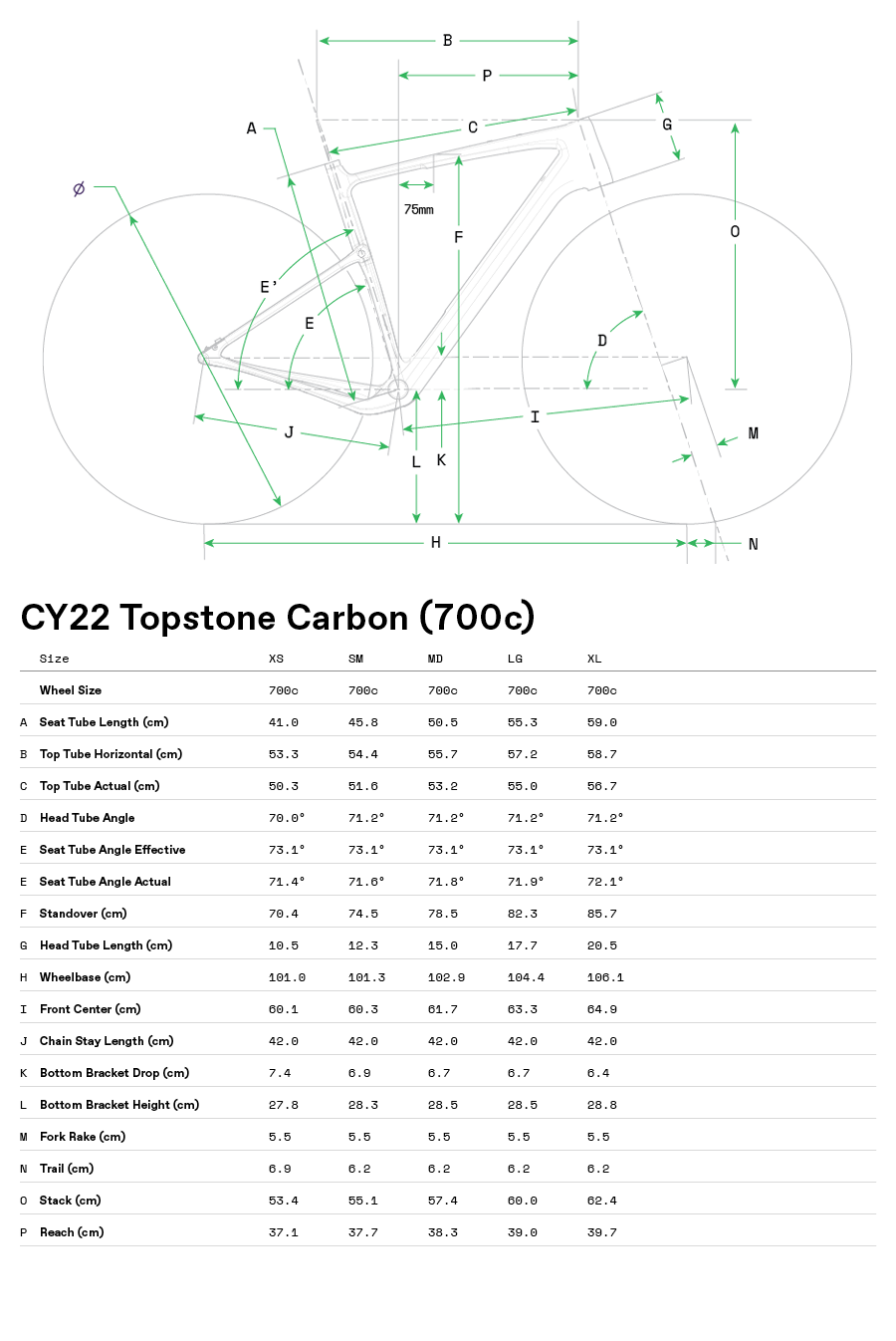 Topstone Carbon 2 Lefty - Geometria