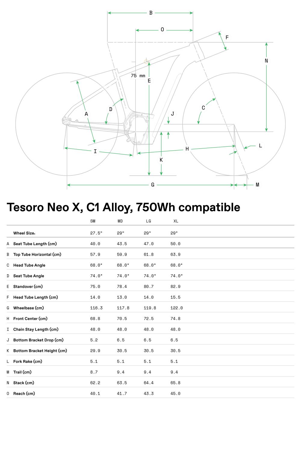 Tesoro X1 - Geometria