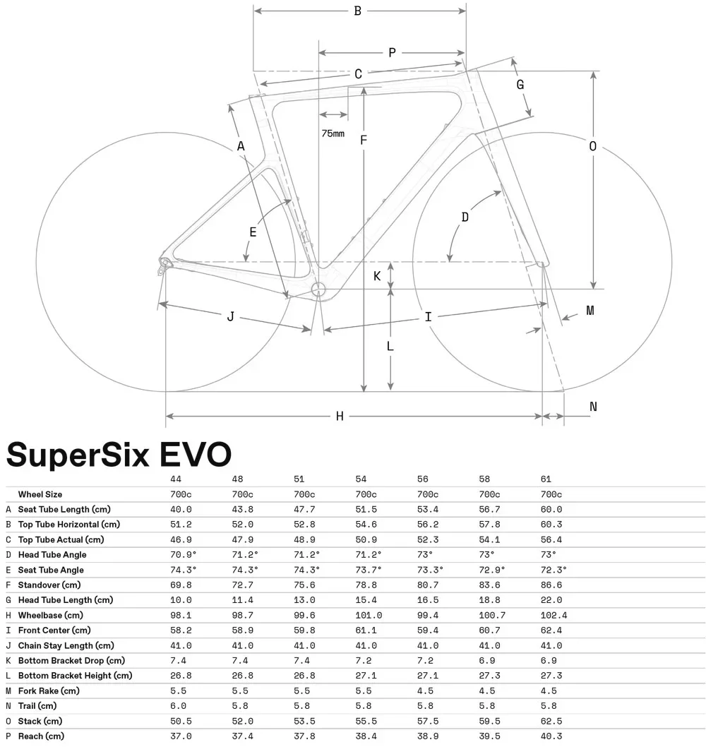 SuperSix EVO Hi-MOD 2 - Geometria