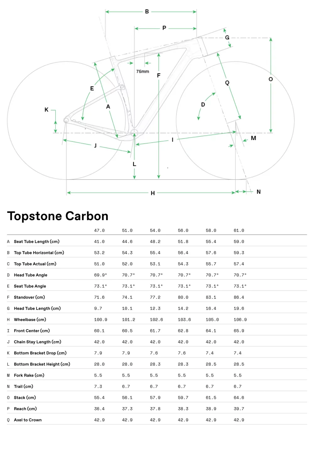 Topstone Carbon 1 AXS - Geometria