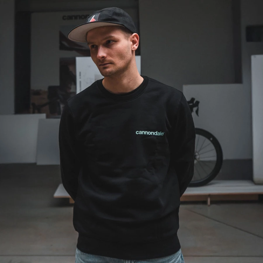 Cannondale Crewneck sweatshirt Logo - Black w Cool Mint