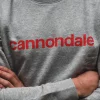 Cannondale Crewneck sweatshirt Logo - Heather Gray w Rally Red